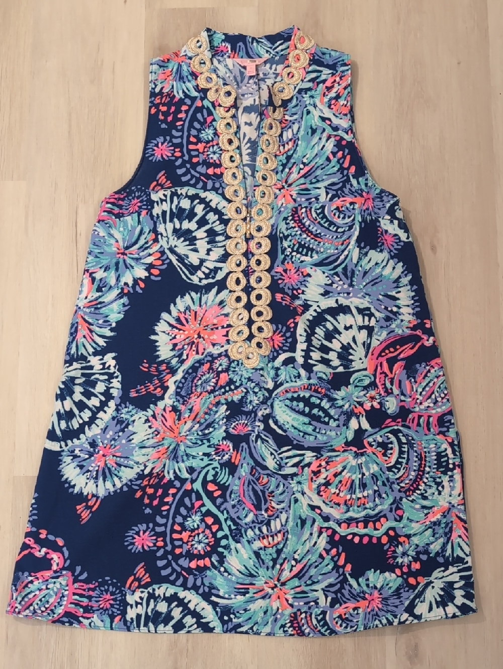 Lilly Pulitzer Blue, Pink & Aqua Jane Shift Dress In Gypsea Girl Print
